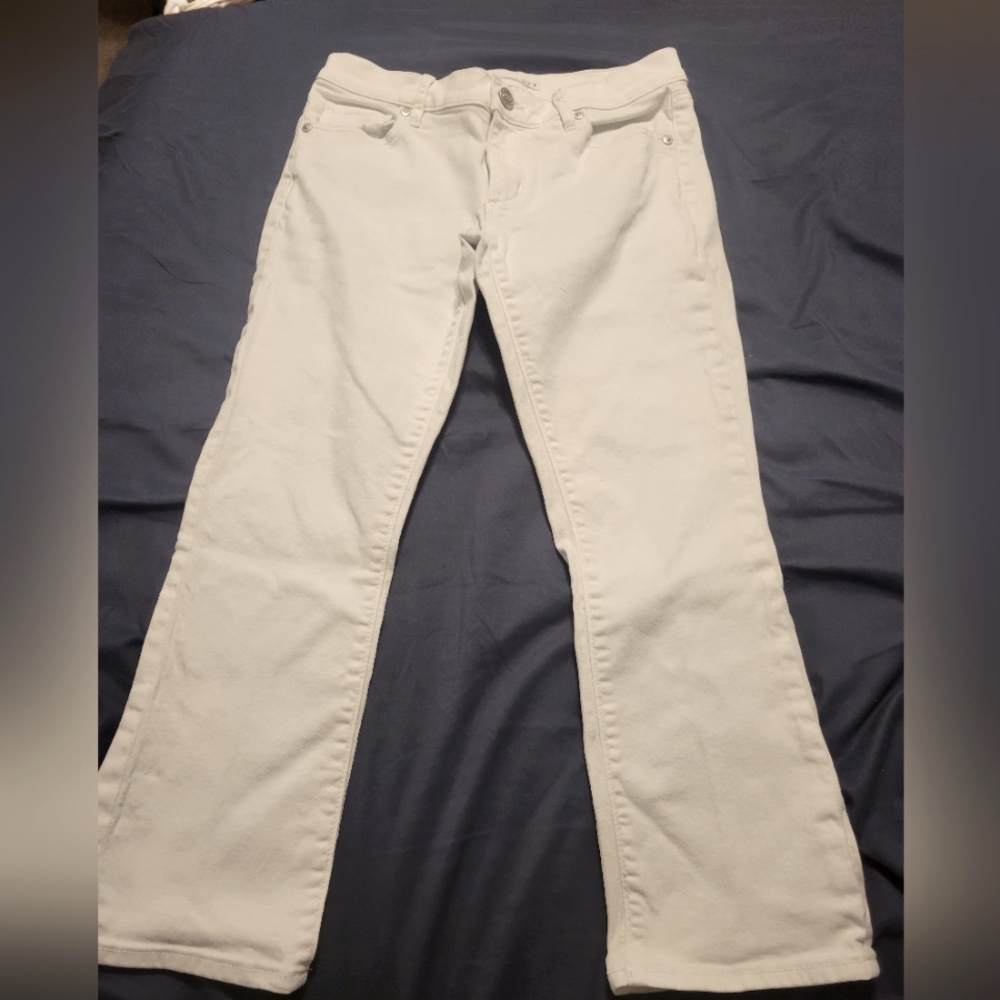 Ann Taylor Loft white modern kick crop jeans size 27/4